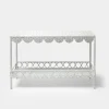 Mrs. Alice Rattan Furniture|Madeleine White Rattan Scalloped Console Table