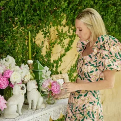 Mrs. Alice Rattan Furniture|Madeleine White Rattan Scalloped Console Table