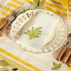 Mrs. Alice Placemats|Mimosa White Linen Placemats (Set Of 4)