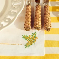 Mrs. Alice Placemats|Mimosa White Linen Placemats (Set Of 4)