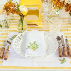 Mrs. Alice Placemats|Mimosa White Linen Placemats (Set Of 4)