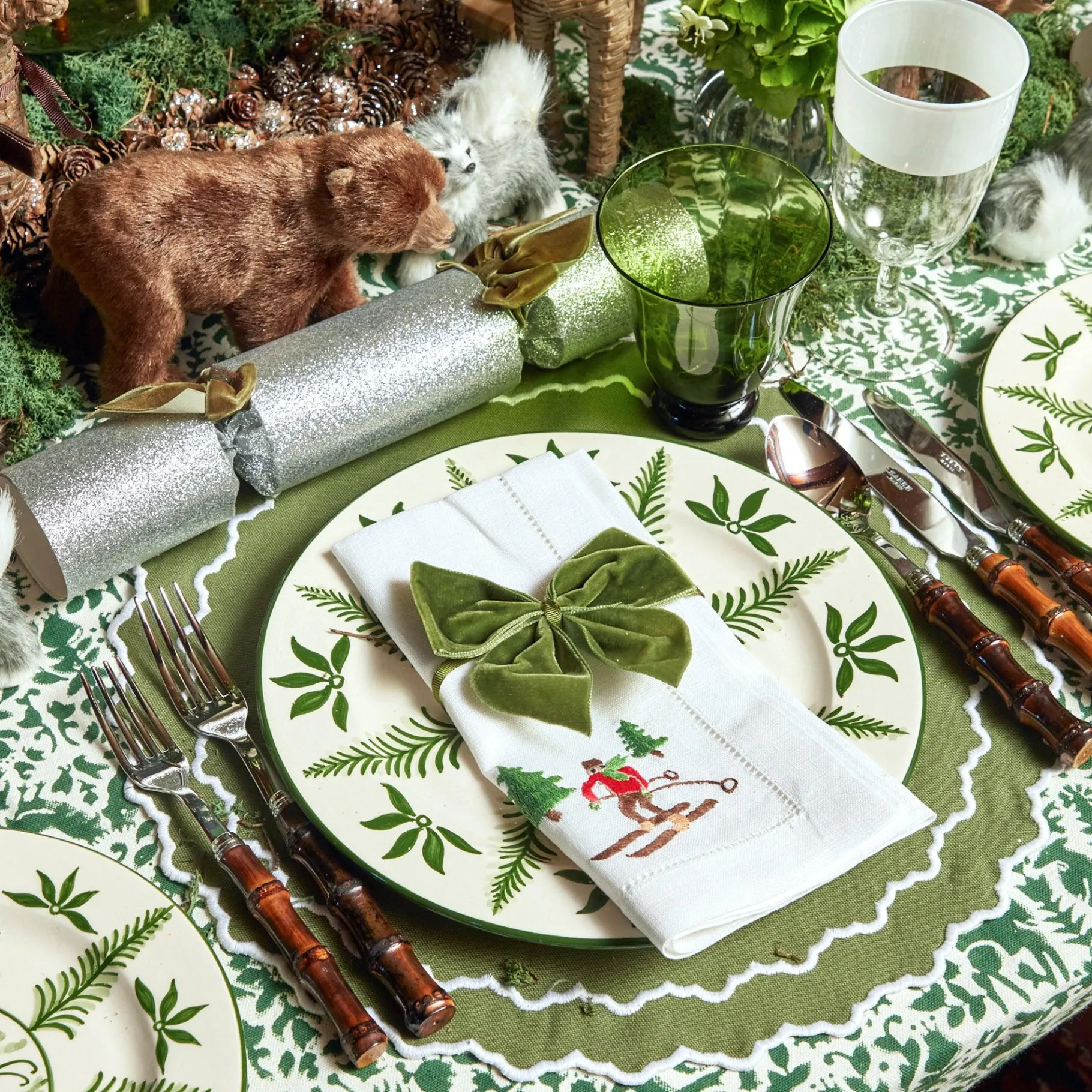 Mrs. Alice Glasses|Moss Green Tulip Glasses (Set Of 4)