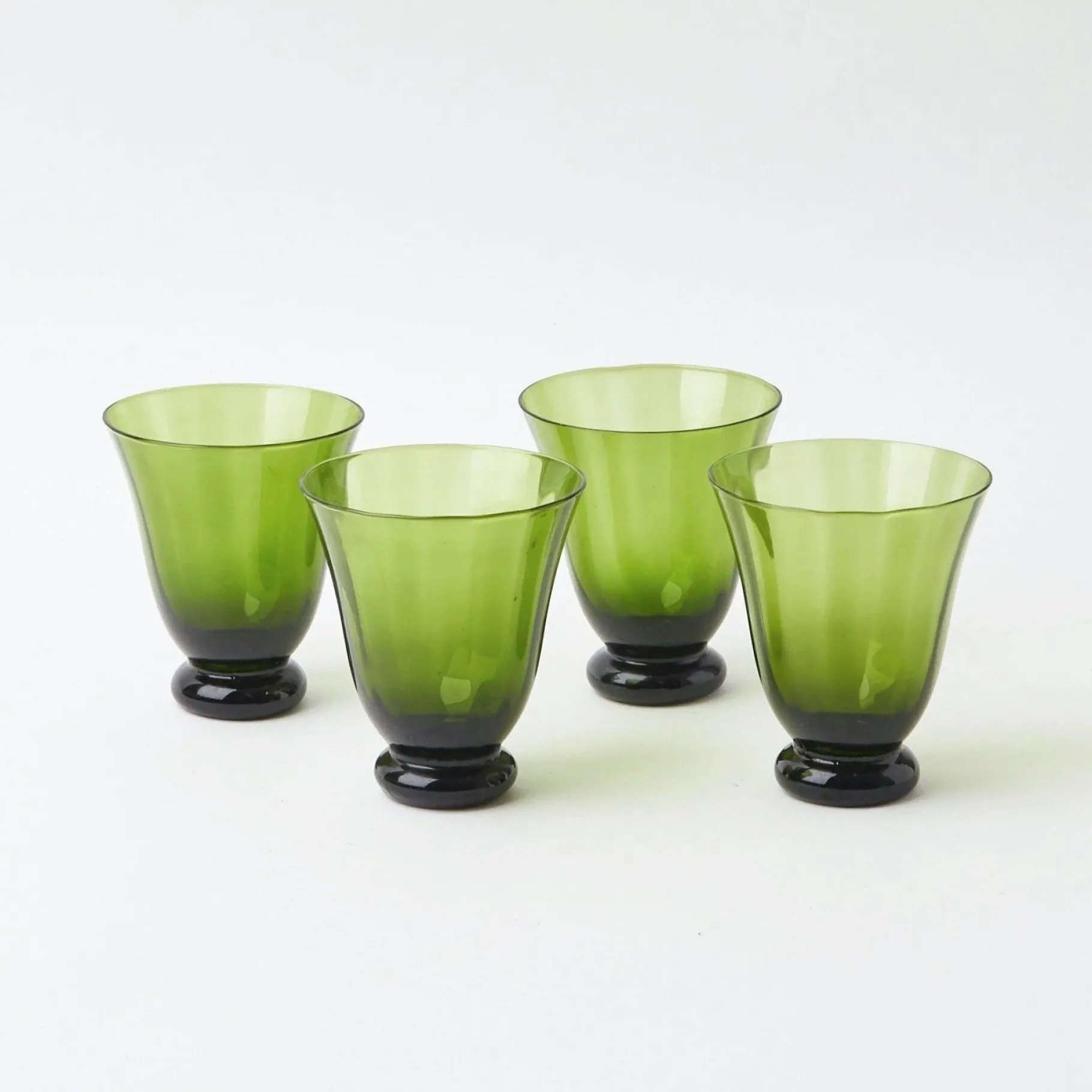 Mrs. Alice Glasses|Moss Green Tulip Glasses (Set Of 4)