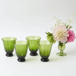 Mrs. Alice Glasses|Moss Green Tulip Glasses (Set Of 4)