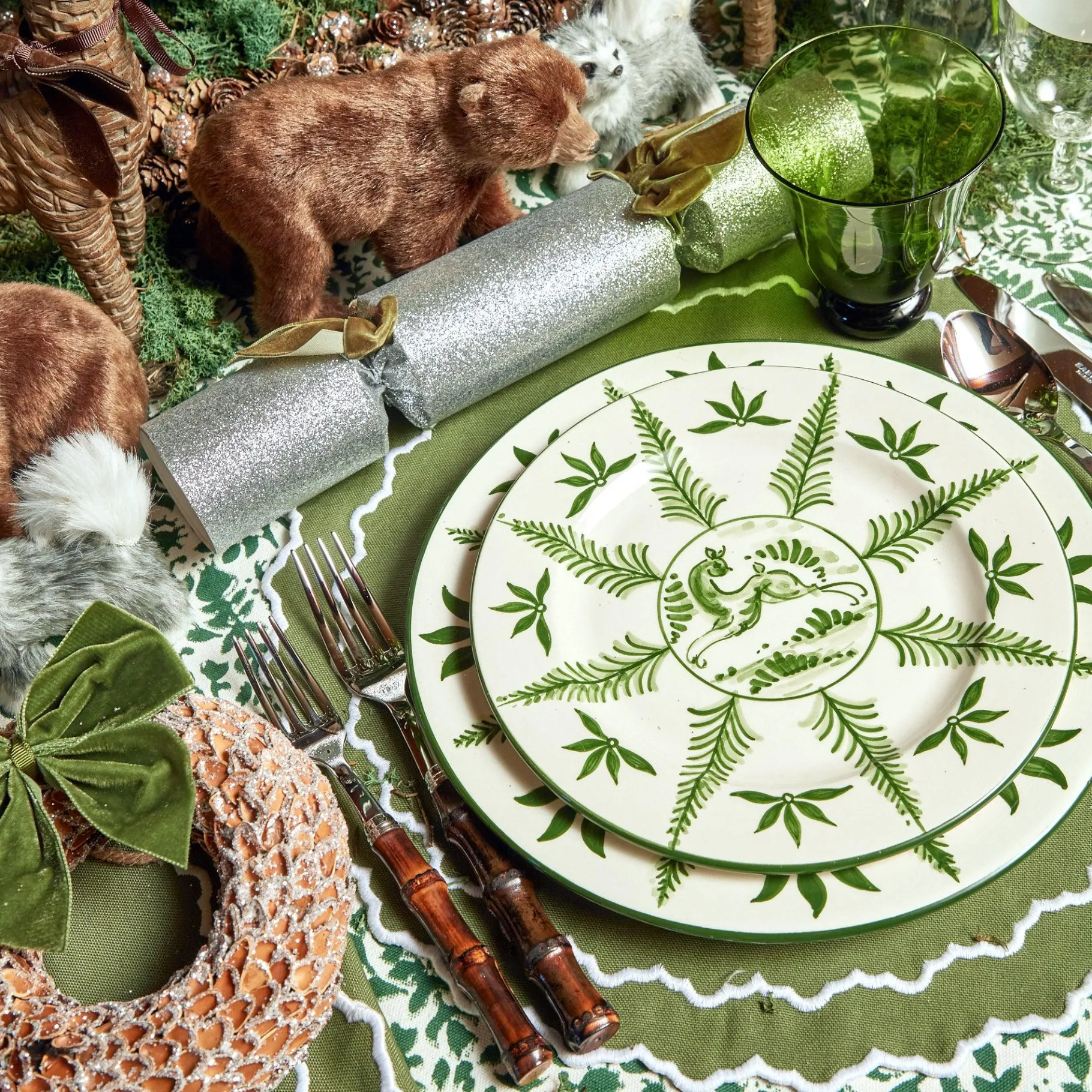 Mrs. Alice Glasses|Moss Green Tulip Glasses (Set Of 4)