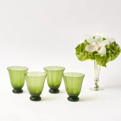 Mrs. Alice Glasses|Moss Green Tulip Glasses (Set Of 4)
