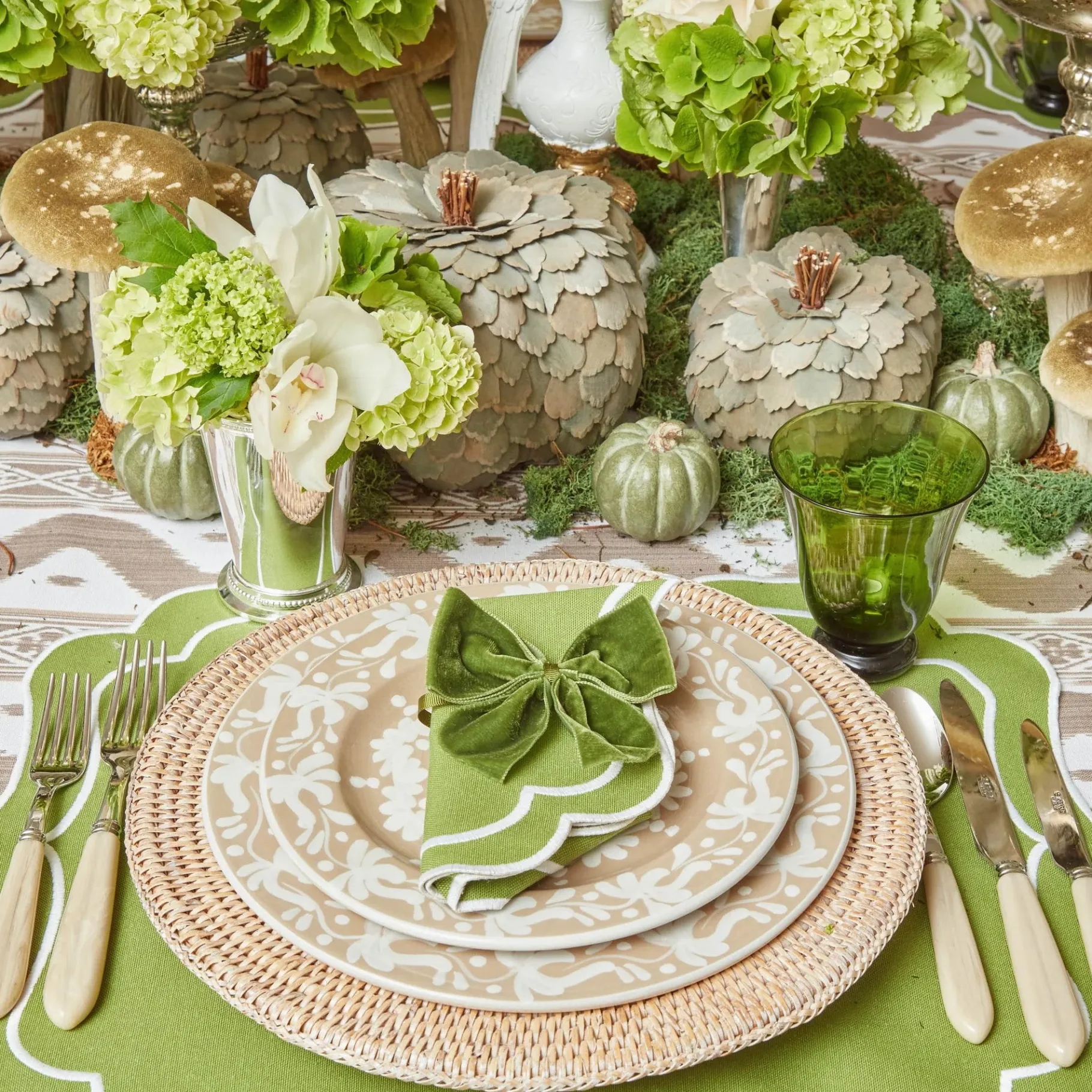 Mrs. Alice Glasses|Moss Green Tulip Glasses (Set Of 4)