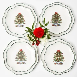 Mrs. Alice Crockery Sets|Christmas Tree Starter Plate (Set Of 4)