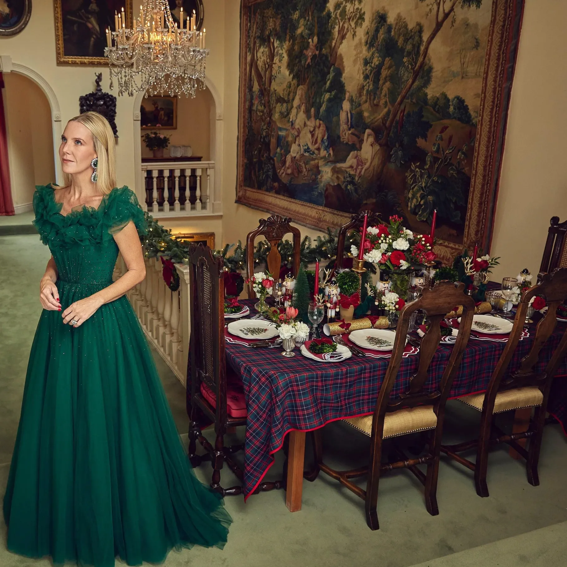 Mrs. Alice Crockery Sets|Christmas Tree Starter Plate (Set Of 4)