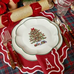 Mrs. Alice Crockery Sets|Christmas Tree Starter Plate (Set Of 4)