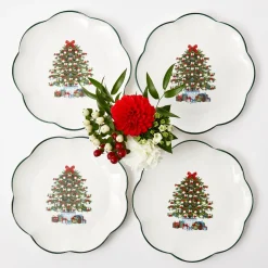 Mrs. Alice Crockery Sets|Christmas Tree Dinner Plate (Set Of 4)