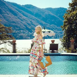 Mrs. Alice Rattan Tableware|Rattan Tote Bag (Blue Bow)