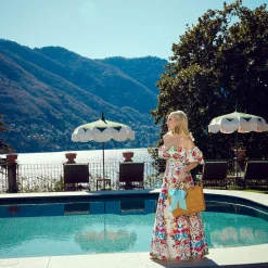 Mrs. Alice Rattan Tableware|Rattan Tote Bag (Blue Bow)