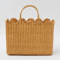 Mrs. Alice Rattan Tableware|Rattan Tote Bag (Blue Bow)