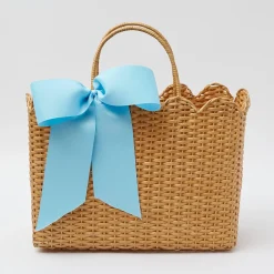 Women Mrs. Alice Mrs. Alice Tote Bags|Rattan Tote Bag (Blue Bow)