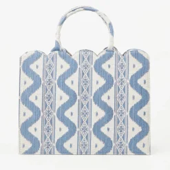 Women Mrs. Alice Mrs. Alice Tote Bags|Tote Bag (Blue Ikat)