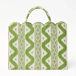 Women Mrs. Alice Mrs. Alice Tote Bags|Tote Bag (Green Ikat)