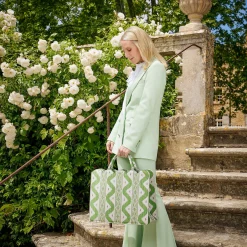 Women Mrs. Alice Mrs. Alice Tote Bags|Tote Bag (Green Ikat)