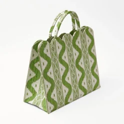 Women Mrs. Alice Mrs. Alice Tote Bags|Tote Bag (Green Ikat)