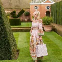 Women Mrs. Alice Mrs. Alice Tote Bags|Tote Bag (Pink Ikat)