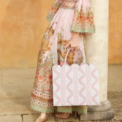 Women Mrs. Alice Mrs. Alice Tote Bags|Tote Bag (Pink Ikat)