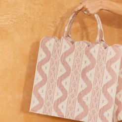 Women Mrs. Alice Mrs. Alice Tote Bags|Tote Bag (Pink Ikat)