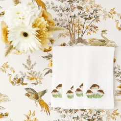 Mrs. Alice Napkins|Mushroom White Linen Napkins (Set Of 4)