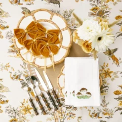 Mrs. Alice Napkin Rings, Bows & Wreaths|Mustard Velvet Napkin Bows (Set Of 4)