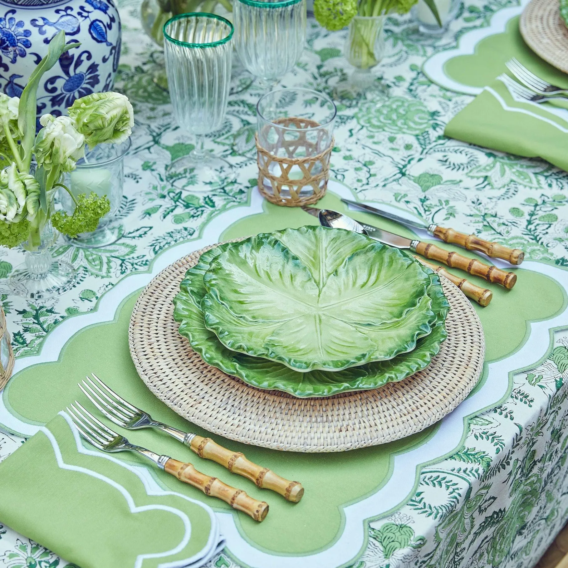 Mrs. Alice Placemats|Natural Rattan Charger Plates (Set Of 4)