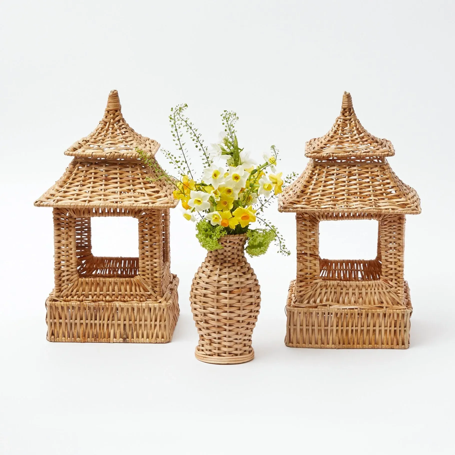 Mrs. Alice Rattan Tableware|Natural Rattan Decoration Set