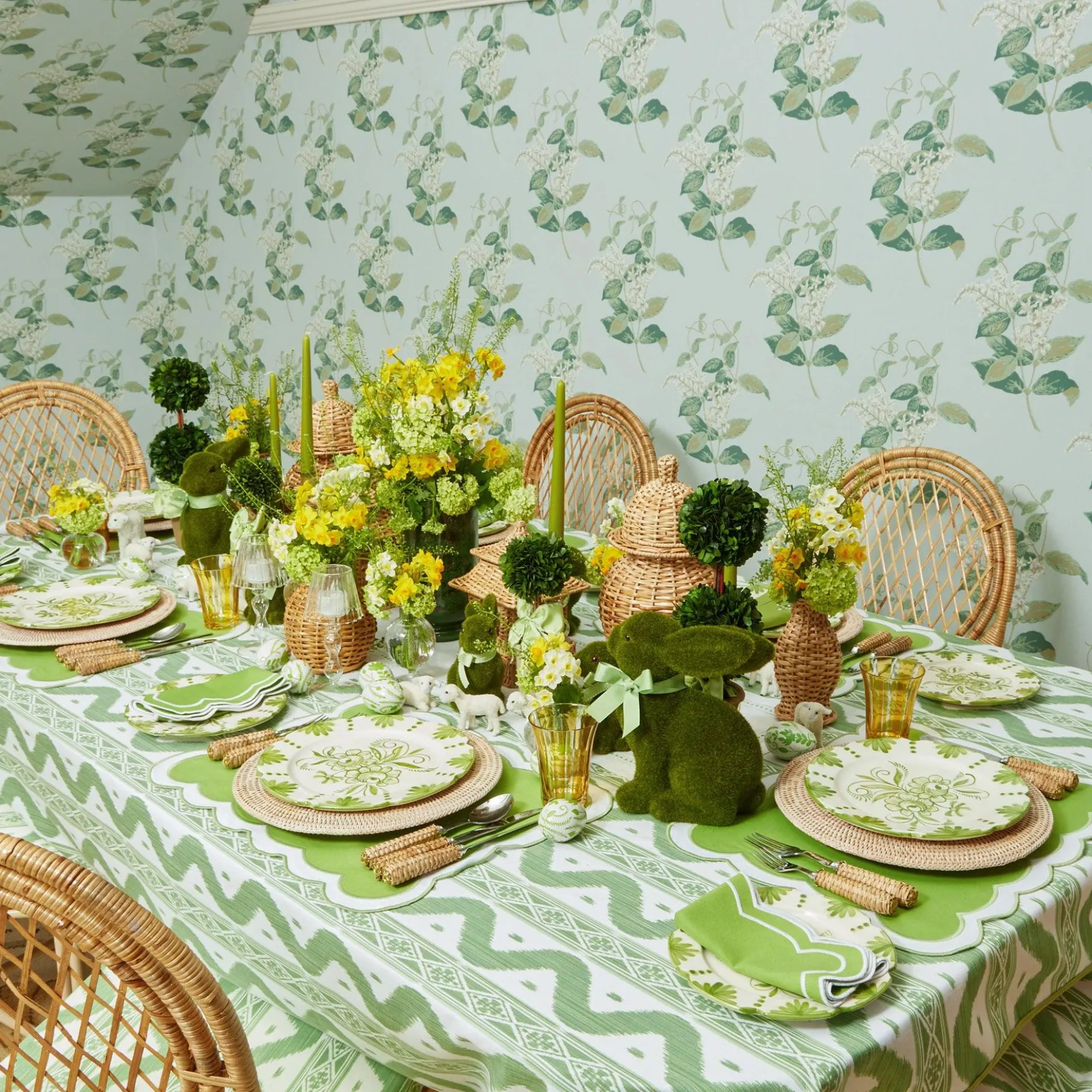 Mrs. Alice Rattan Tableware|Natural Rattan Decoration Set