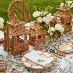 Mrs. Alice Vases|Natural Rattan Pagoda Decoration Set