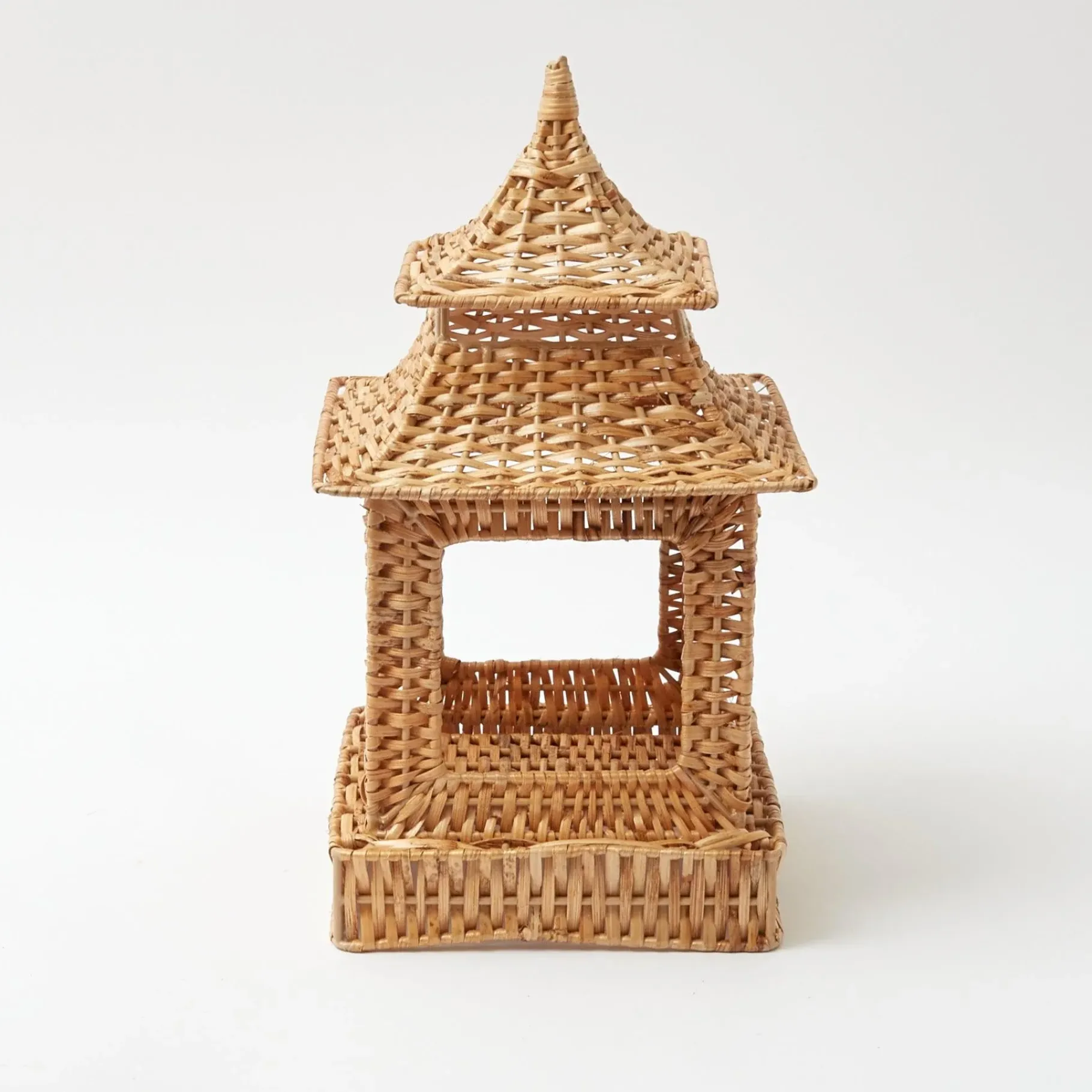 Mrs. Alice Rattan Tableware|Natural Rattan Pagoda Lantern