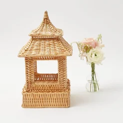 Mrs. Alice Rattan Tableware|Natural Rattan Pagoda Lantern