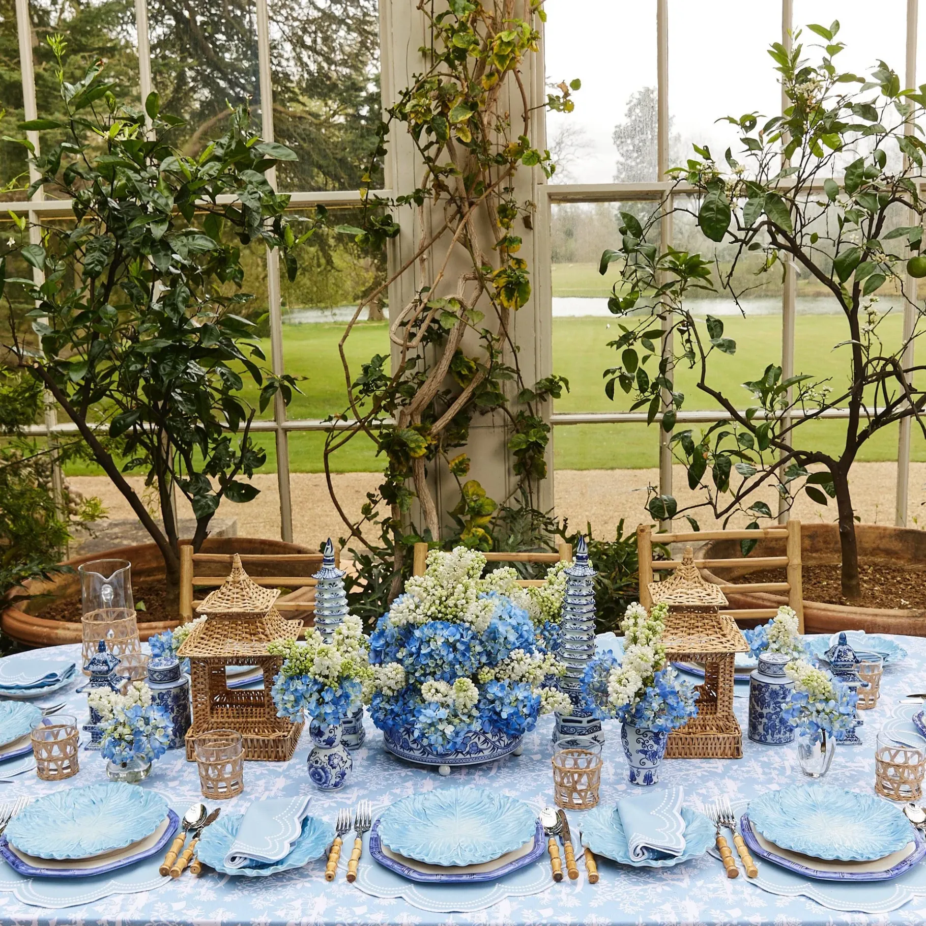 Mrs. Alice Rattan Tableware|Natural Rattan Pagoda Lantern