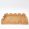 Mrs. Alice Trays & Liners|Natural Scalloped Rattan Tray