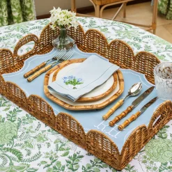 Mrs. Alice Placemats|Octavia Blue Tray Liner