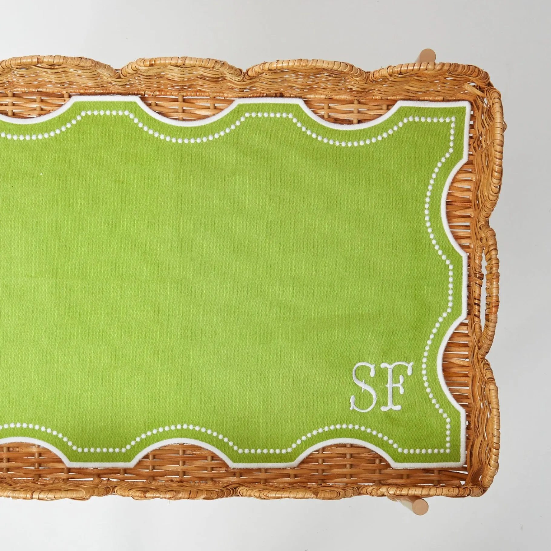 Mrs. Alice Placemats|Octavia Green Tray Liner