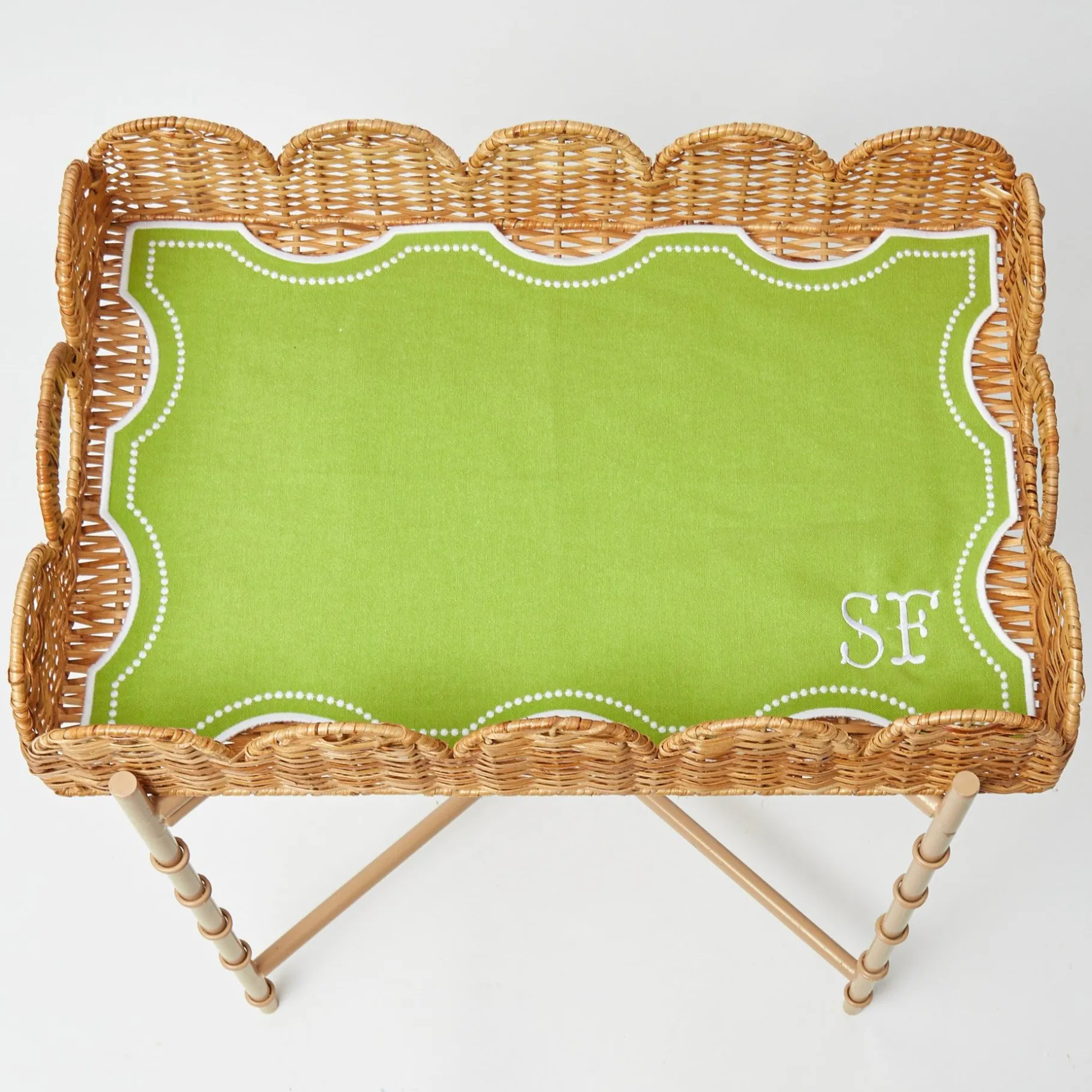 Mrs. Alice Placemats|Octavia Green Tray Liner