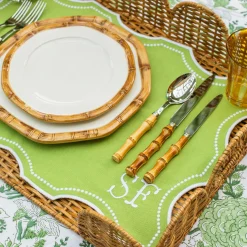 Mrs. Alice Placemats|Octavia Green Tray Liner