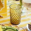 Mrs. Alice Glasses|Olive Green Hobnail Glasses (Set Of 6)