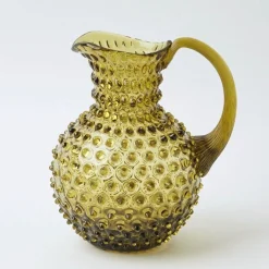 Mrs. Alice Jugs|Olive Green Hobnail Jug