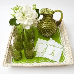 Mrs. Alice Jugs|Olive Green Hobnail Jug