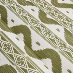 Mrs. Alice Serena Fresson Fabrics|Olive Green Ikat Stripe Fabric