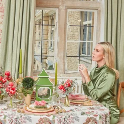 Mrs. Alice Glasses|Olive Rim Swirl Glassware Set