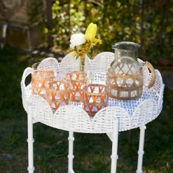 Mrs. Alice Glasses|Orange Raffia Water Glasses (Set Of 6)