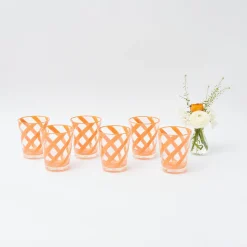 Mrs. Alice Glasses|Orange Swirl Outdoor Glasses (Set Of 6)