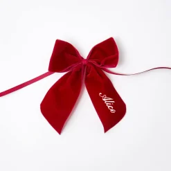 Mrs. Alice Napkin Rings, Bows & Wreaths|Personalised Red Velvet Napkin Bow