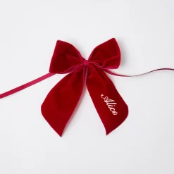 Mrs. Alice Napkin Rings, Bows & Wreaths|Personalised Red Velvet Napkin Bow