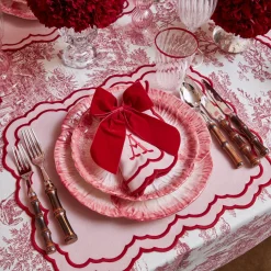 Mrs. Alice Napkin Rings, Bows & Wreaths|Personalised Red Velvet Napkin Bow